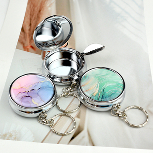 迷你烟灰缸随身便携式个性烟灰缸创意金属带盖袋烟灰盒袋小礼品