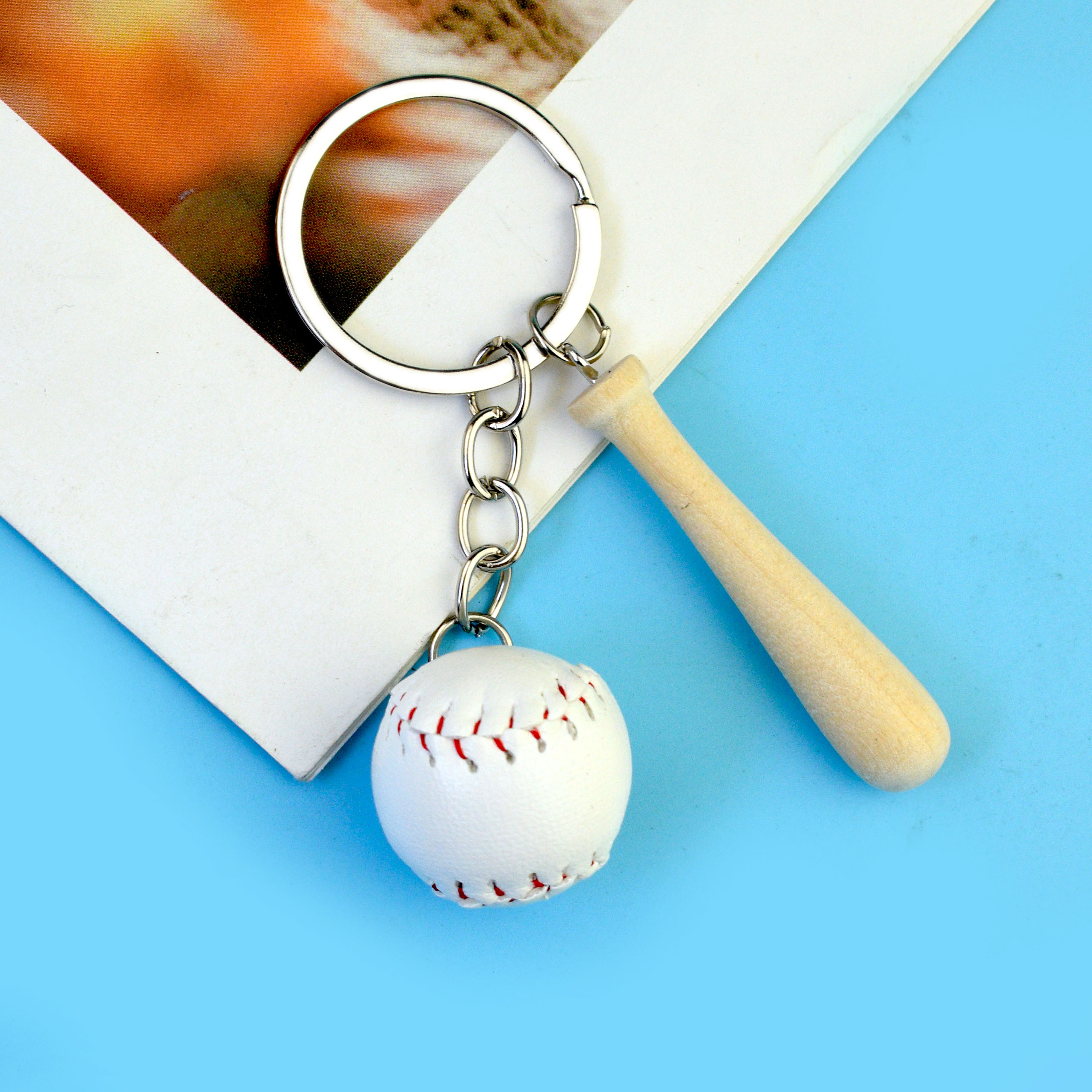棒球棒钥匙扣迷你棒球垒球挂件