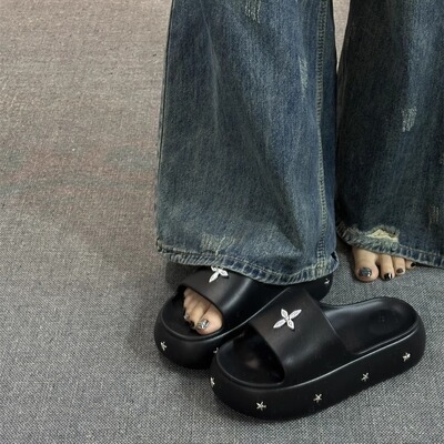 超火5厘米厚底拖鞋女款夏天2025新款外穿夏季凉拖鞋外出学生增高