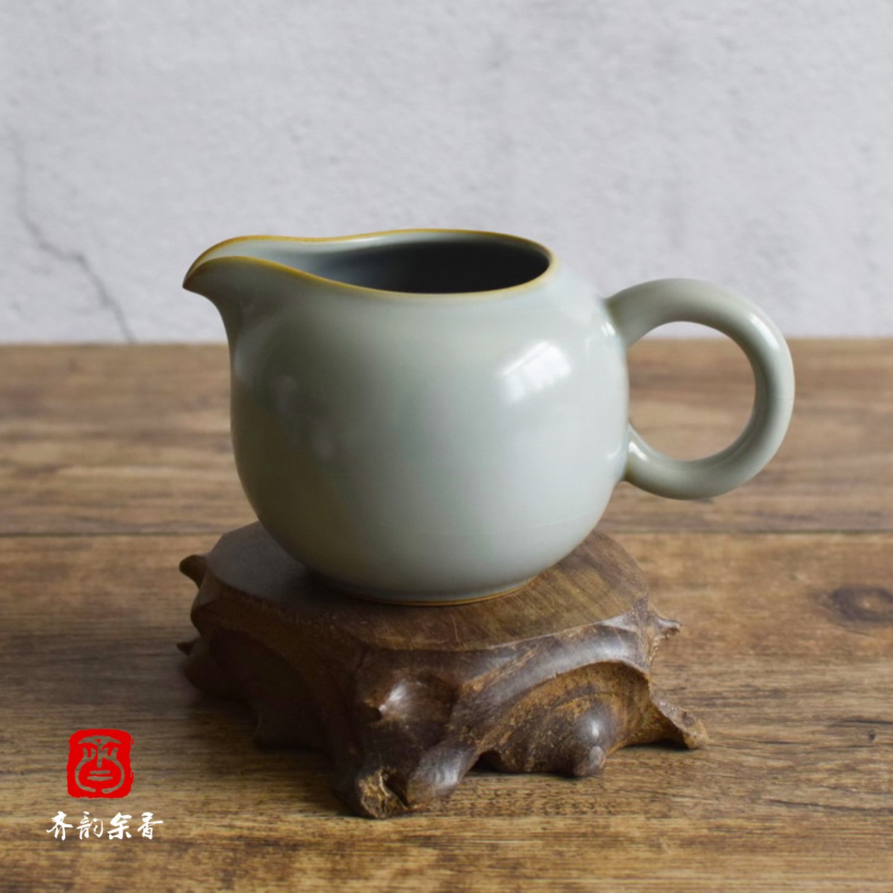 传统复古开片汝窑复古茶具公道杯