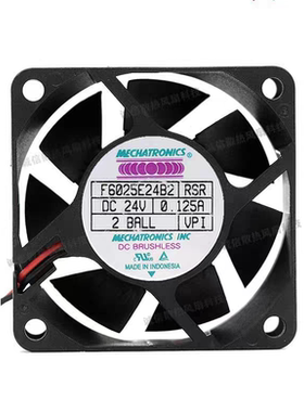 F6025E24B2全新MECHATRONICS 24V0.125A变频器散热风扇60X60X25MM