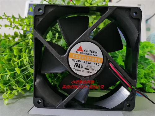 原装元山Y.STECH FD241238EB-EAG DC24V 0.75A大风量滚珠散热风扇