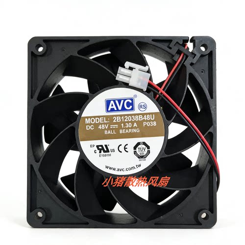 原装AVC  2B12038B48U 48V 1.3A 12CM  工业设备PWM暴力散热风扇