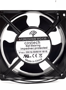 正品Costech A12R23HWB WQ135 230V18W 12038 12CM变频器散热风扇