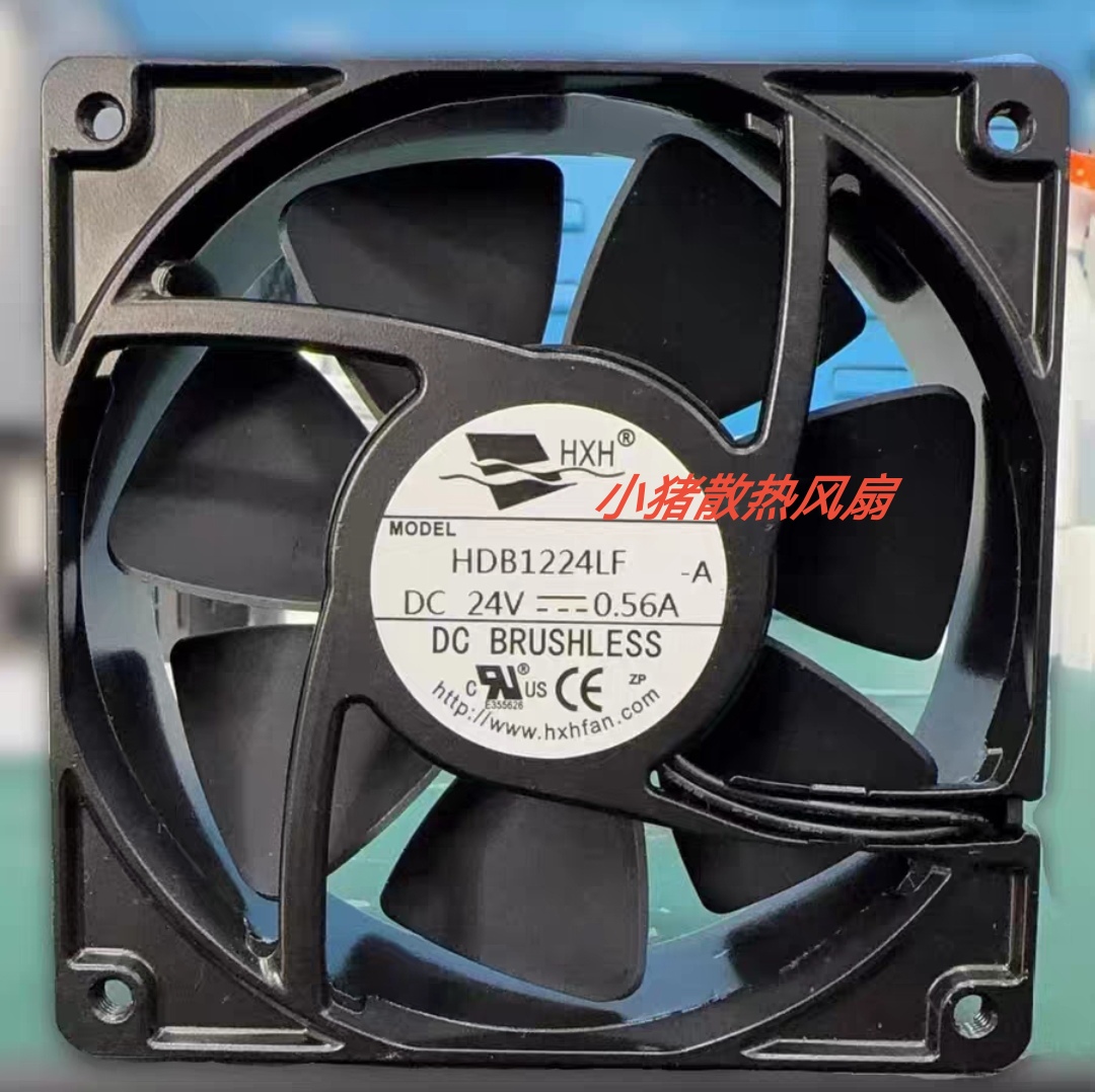 全新HXH HDB1224LF DC24V 0.56A大风量变频器散热风扇12厘米12038