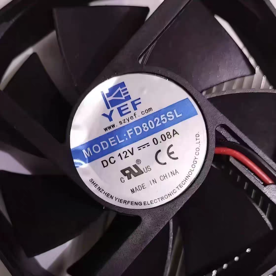 全新YEF DC12V FD8025SL 0.08A 散热风扇