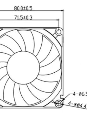LG 8015D12R3300 DC12V 0.25A两线散热风扇80*80*15MM