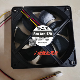 三洋 SanACE120 24V0.06A 12025 9S1224M401 3线检测静音散热风扇