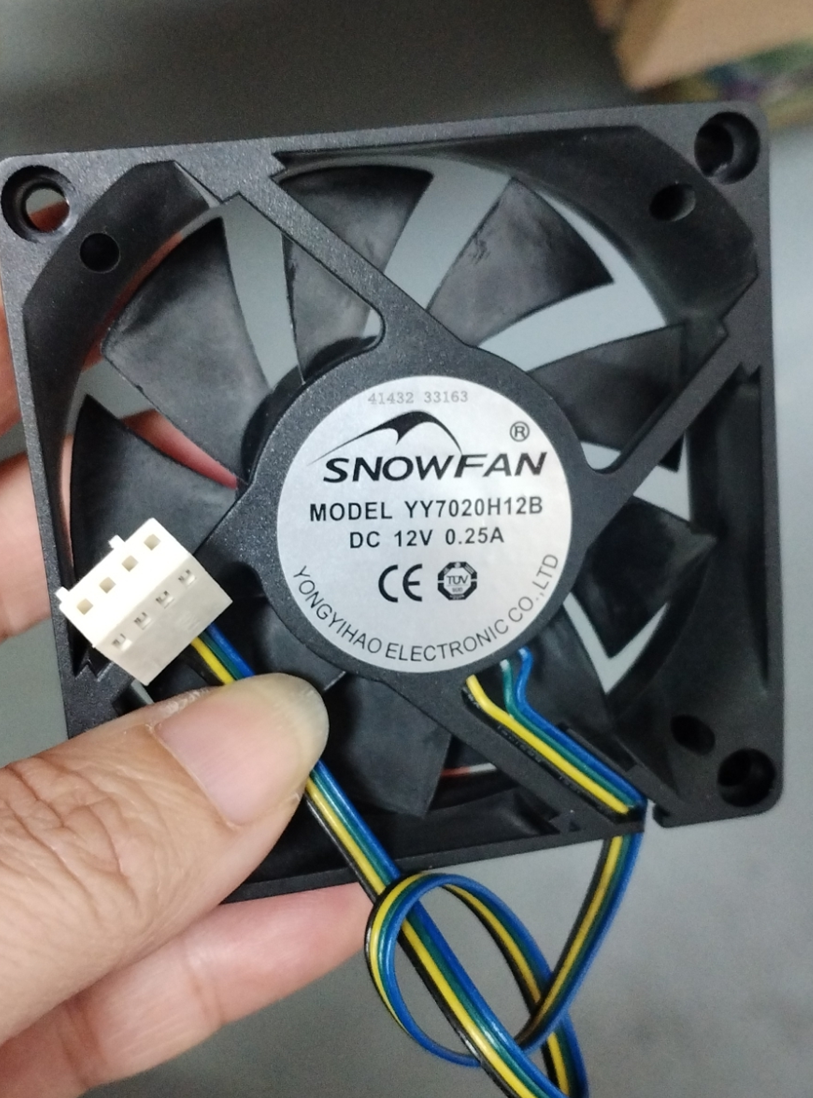 SNOWFAN YY7020H12B 7020 12V 0.25A 7CM 4线主板散热风扇
