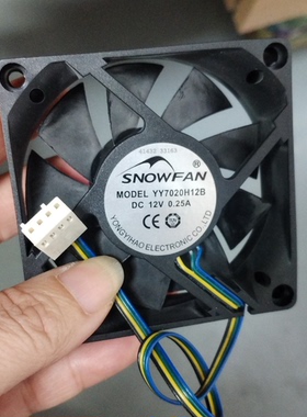 SNOWFAN YY7020H12B 7020 12V 0.25A 7CM 4线主板散热风扇