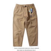 裤 日系复古青年重磅水洗紫标多口袋休闲裤 男cityboy宽松微锥工装