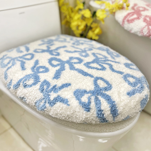 蝴蝶结外套式智能马桶盖套罩通用马桶坐便垫保暖可爱毛绒装饰盖套