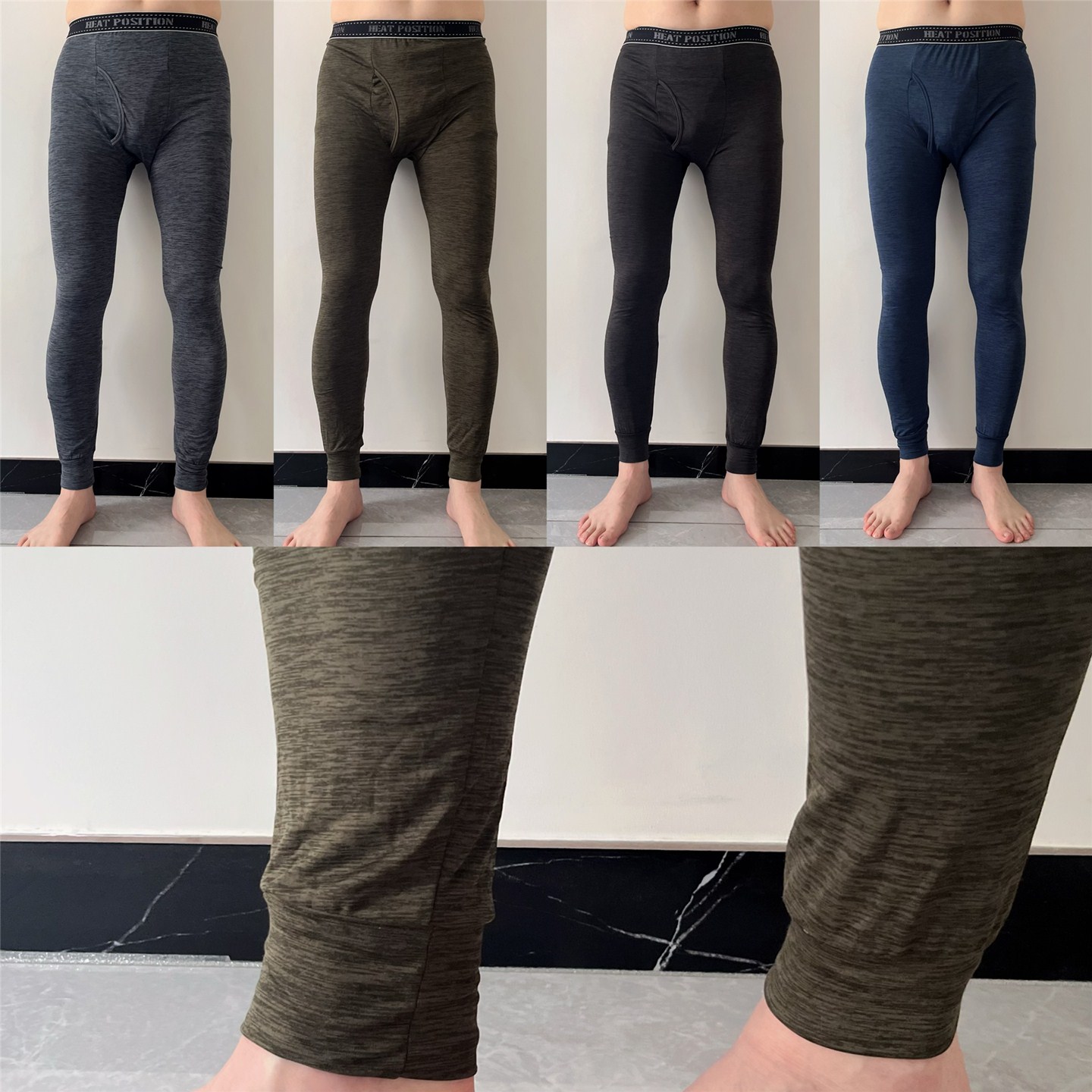 外贸日单秋冬速干保暖薄男打底紧身长裤修身健身运动登山发热秋裤