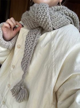 高级复古流苏针织三角围巾披肩女