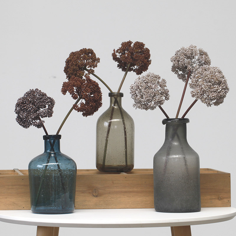 家居样板房装饰仿干花假花复古文艺米兰球小草球桌面摆放仿真花卉