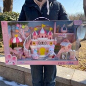 女孩过家家玩具小兔子城堡公主床双层婴儿床卧室厨房套盒儿童礼物