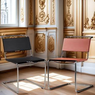 中古餐椅包豪斯民宿椅办公椅工作室洽谈接待椅马鞍皮餐桌椅子