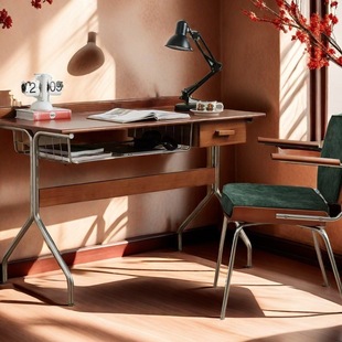 简约现代中古风实木书房书桌餐桌学习桌卧室电脑桌客厅办公桌工作