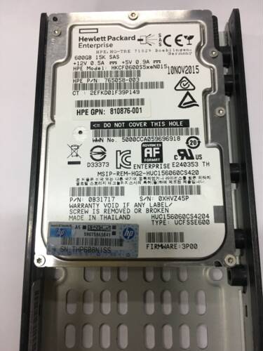 K2P98B HP 3PAR 8000 K2P98A  810764-001 600GB 15K 12G SAS 2.5
