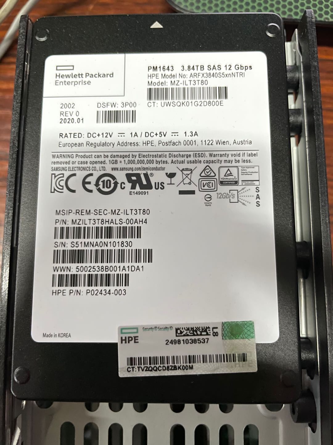 HPE Primera 600 R0P96A   3.84TB SSD P13369-001 电脑硬件/显示器/电脑周边 企业级硬盘 原图主图