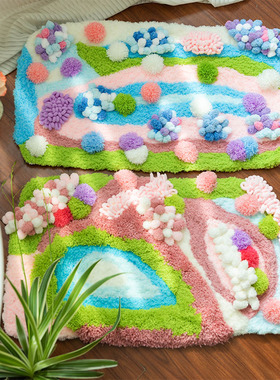 手工diy苔藓地毯杯垫材料包新手生日乔迁礼物装饰摆件绿色手作