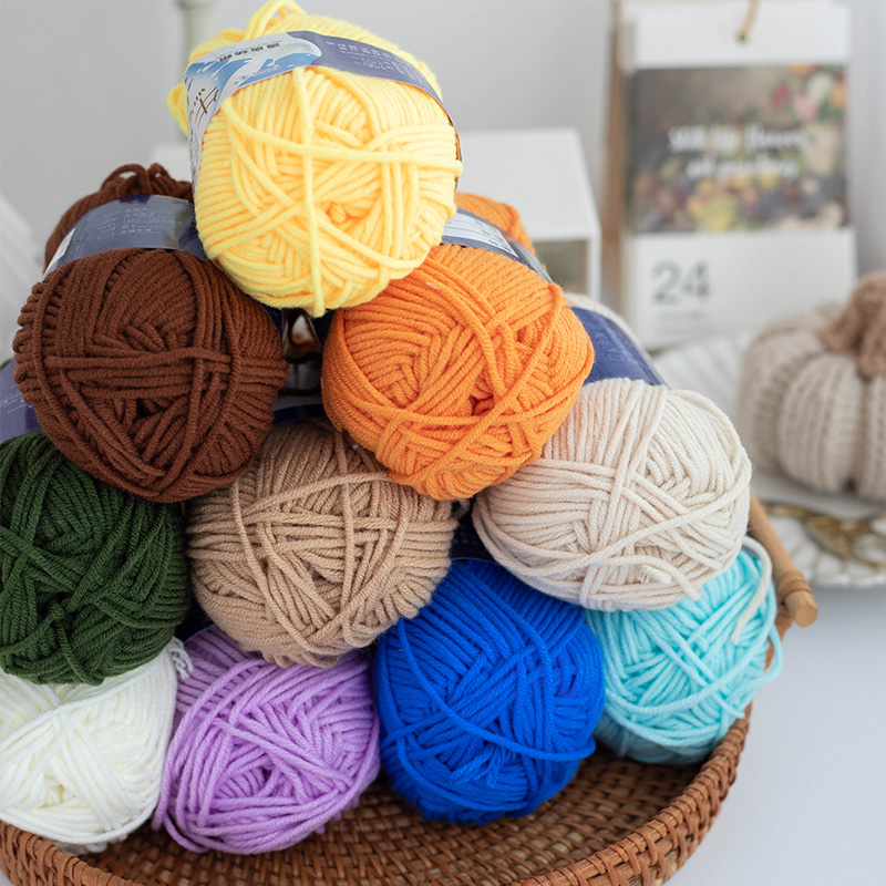 手工diy牛奶棉毛线钩织发圈