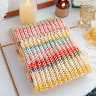 手工diy十刻云团渐变双元宝围巾材料包新手自制礼物送闺蜜礼物