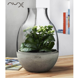 家居饰品摆件 NUDE努德进口水晶玻璃花瓶摆件家用现代简约创意时尚