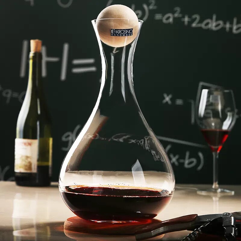 KROSNO波兰进口手工水晶玻璃家用带盖红酒快速醒酒器分酒壶酒瓶子