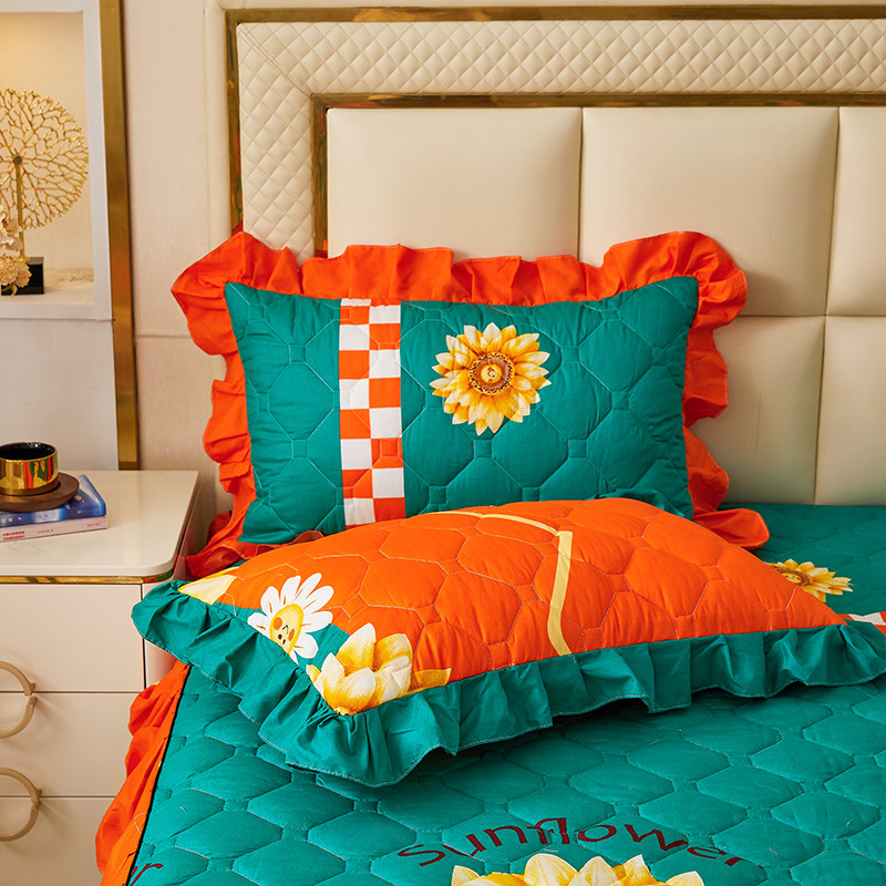 夹棉枕套一对装冬加厚夹棉花边枕头套学生单人拉链式枕芯套新款