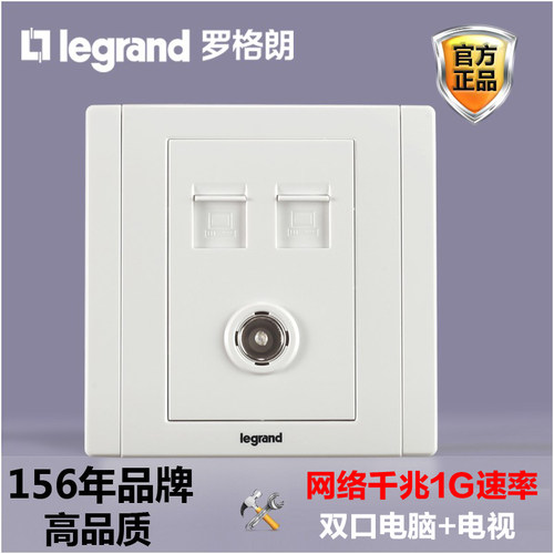 双口千兆6类网络+电视插座