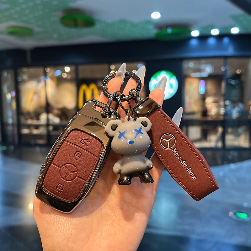 适用奔驰钥匙套E级C级A级A200L包C260L车E300L壳GLC300/GLE/GLA扣