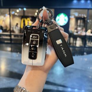 适用坦克300钥匙套TANK坦克赛博500hi4t/400/700车扣包壳高档金属