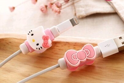 hello kitty手机数据线保护套 创意耳机充电线防断裂充电器保护器