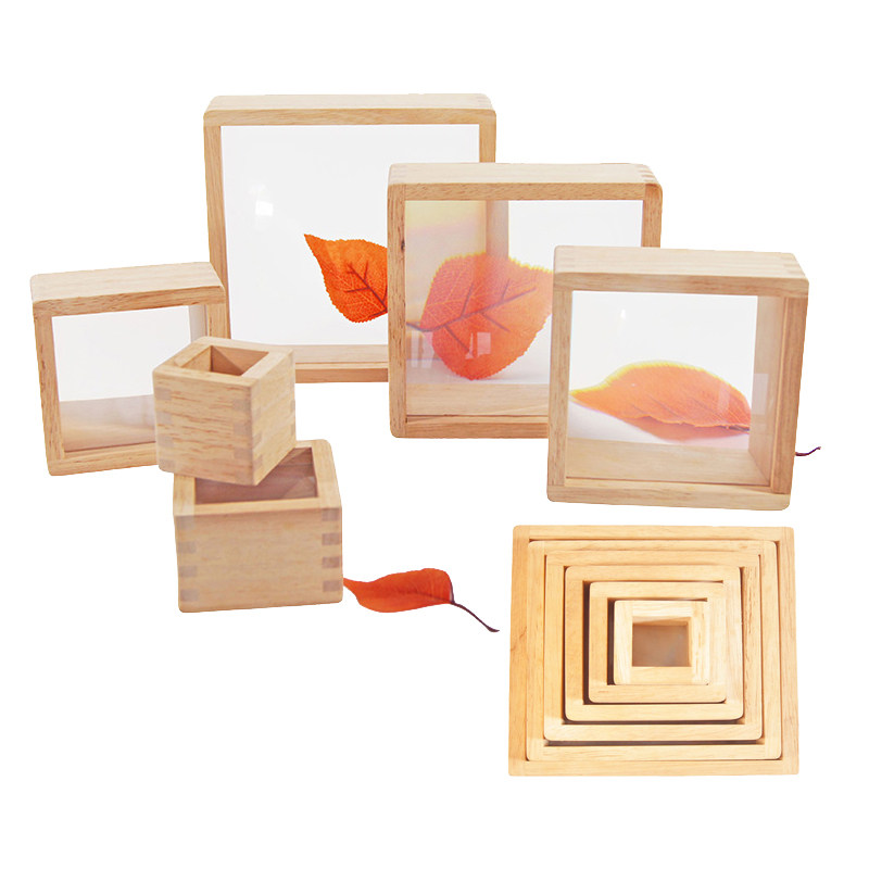 超大块放大镜积木制拼搭菲涅尔堆叠套盒幼儿童彩窗视觉益智玩具