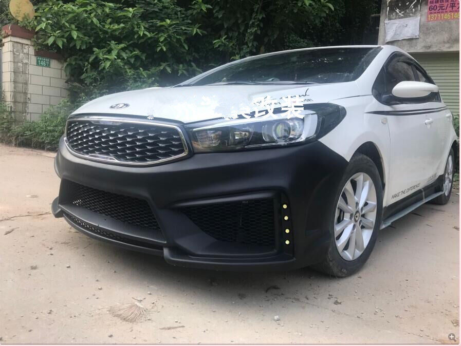 pp塑料适用于16-18起亚k3改装大包围17款k3前后保险杠侧裙小尾翼