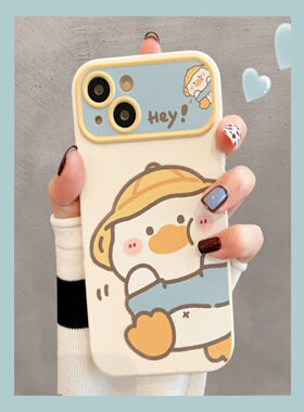 草帽鸭子适用小米15手机壳红米k80保护套新款note14/13/12大视窗civi5pro全包镜头k70防摔14/13软硅胶k60