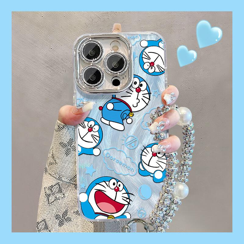 可爱哆啦适用苹果16手机壳小米15保护套新女款opporeno13羽纱壳vivox200全包红米k80/note14防摔s20/findx8