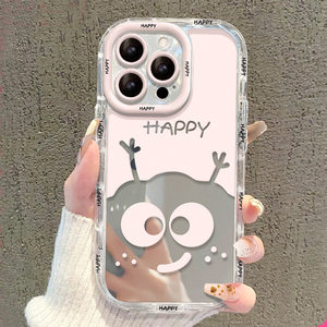 搞怪煤球适用苹果15promax手机壳iphone14保护套新女款苹果13/11镜面12mini全包xr防摔7p硅胶se2软8p/6s