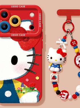 红色可爱小猫适用苹果17手机壳iphone16pro保护套华为mate80/p80/nova14/小米17pro/reno15/x300/荣耀500防摔