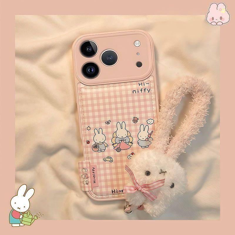 适用苹果17毛绒米菲兔秋冬手机壳