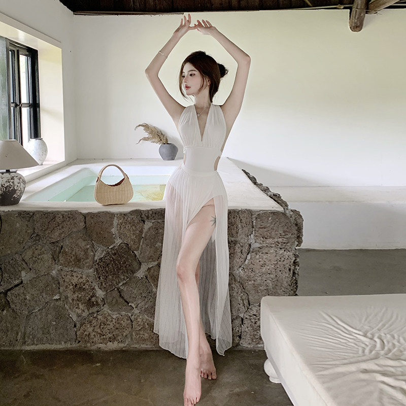 Swimwear露背女三角连体泳衣