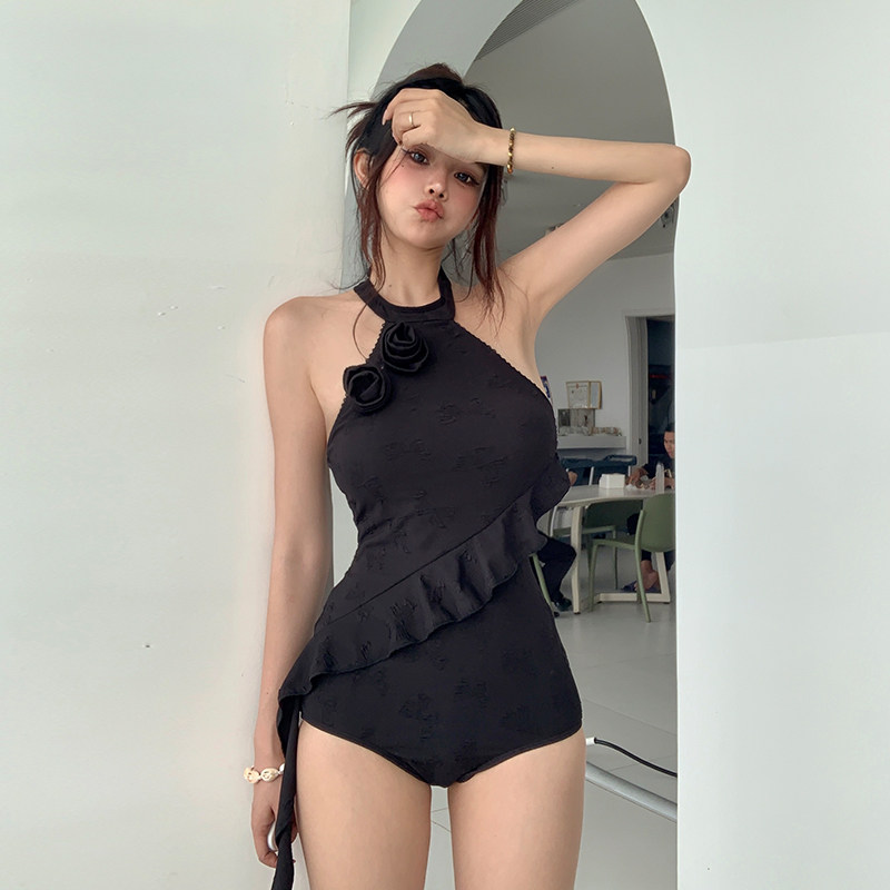Swimwear荷叶边女三角连体泳衣