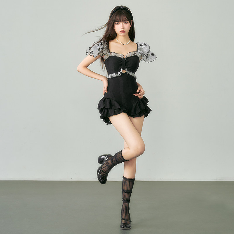 Swimwear露背女三角连体泳衣
