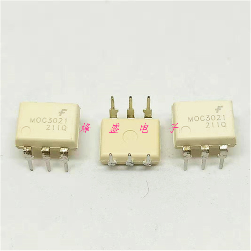 5个 原装 MOC3021M 光隔离器 - 三端双向可控硅/SCR输出 DIP-6