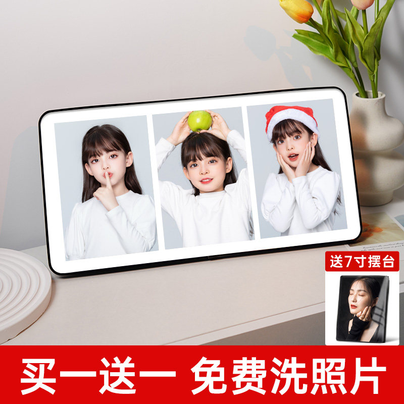 三宫格相框摆台定制照片打印加相册水晶相片创意摆件四联简约冲洗
