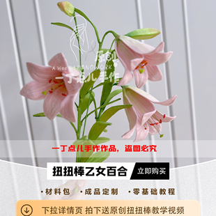 扭扭棒乙女百合花束DIY材料包扭扭棒手工花束生日礼物永生花