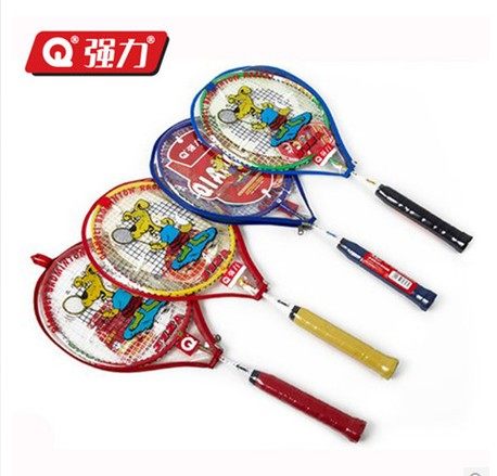 正品 强力312儿童羽毛球拍拍 短羽毛球拍娱乐拍单只装送拍套