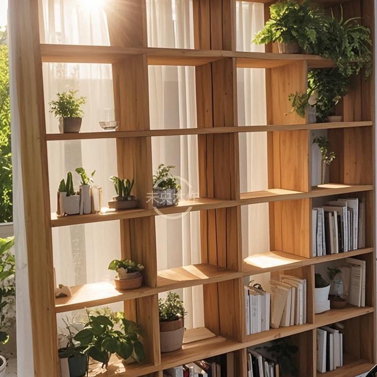 博古架方格一体满墙实木中式定制书架格子架老榆木置物架展架柜子