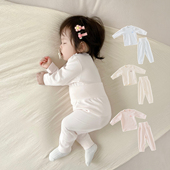 纯棉a类分体两件套男女宝宝高腰护肚秋裤 婴儿秋衣套装 秋冬季 内衣
